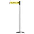 Tensabarrier Slimline Post, Satin Chrome 890U-1S-1S-1S-MAX-NO-YCX-C