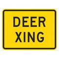 Lyle Deer Xing Traffic Sign, 12 in H, 18 in W, Aluminum, Horizontal Rectangle, English, T1-1565-EG_18x12 T1-1565-EG_18x12