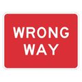 Lyle Wrong Way Traffic Sign, 18 in H, 24 in W, Aluminum, Horizontal Rectangle, English, T1-6172-HI_24x18 T1-6172-HI_24x18
