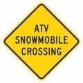 Lyle ATV & Snowmobile Crossing Traffic Sign, 18 in H, 18 in W, Aluminum, Diamond, T1-1546-EG_18x18 T1-1546-EG_18x18