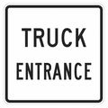 Lyle Truck Entrance Sign For Parking Lots, 18 in H, 18 in W, Aluminum, Square, English, T1-1935-HI_18x18 T1-1935-HI_18x18
