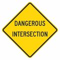Lyle Dangerous Intersection Traffic Sign, 24 in H, 24 in W, Aluminum, Diamond, English, T1-5321-EG_24x24 T1-5321-EG_24x24