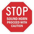 Lyle Stop Sound Horn Sign, 24" W, 24" H, English, Recycled Aluminum, Red T1-6232-HI_24x24