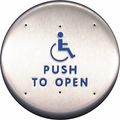 Best Push Plate, For Auto Operator, 6" L CL2216 HANDICAP LOGO PUSH TO OPEN TEXT