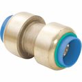 Zoro Select Push-to-Connect Coupling, 3/4 in x 3/4 in Tube Size, Brass, Brown 75012LF
