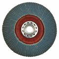 Zoro Select Flap Disc, Type 27, 4-1/2" dia., 120 Grit 78072775462