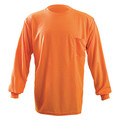 Occunomix Long Sleeve T-Shirt, L, Orange, Polyester LUX-XLSPB-OL