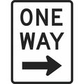 Lyle One Way Traffic Sign, 18 in H, 12 in W, Aluminum, Vertical Rectangle, English, T1-1014-DG_12x18 T1-1014-DG_12x18
