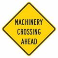 Lyle Machinery Crossing Traffic Sign, 12 in H, 12 in W, Aluminum, Diamond, English, T1-1582-HI_12x12 T1-1582-HI_12x12