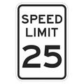Lyle Speed Limit 25 Traffic Sign, 24 in H, 18 in W, Aluminum, Vertical Rectangle, T1-5021-EG_18x24 T1-5021-EG_18x24