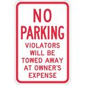 Lyle Tow Zone No Parking Sign, 18" x 12, T1-1057-DG_12x18 T1-1057-DG_12x18