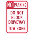 Lyle Driveway No Parking Sign, 18" x 12, T1-1099-DG_12x18 T1-1099-DG_12x18