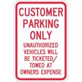 Lyle Customer Parking Sign, 18" x 12, T1-1178-EG_12x18 T1-1178-EG_12x18