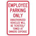 Lyle Employee Parking Sign, 18" x 12, T1-1180-EG_12x18 T1-1180-EG_12x18