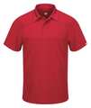Red Kap Short Sleeve Polo, L, 2 Pockets, Polyester SK92RD SS L