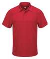 Red Kap Short Sleeve Polo, 5XL, 2Pockets, Polyester SK92RD SS 5XL