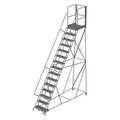 Tri-Arc 192 in H Steel Rolling Ladder, 15 Steps, 450 lb Load Capacity KDSR115242-XR