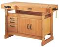 Sjobergs Work Bench and SM03 Cabinet Combo, Birch, 27-15/16" W, 35" Height, 350 lb., Straight SJO-66737K