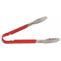 Crestware Tong, Red, 10 in. L, Stainless Steel CG10R