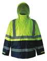 Viking Rain Jacket, Mens, Hi-Vis Lime/Navy, XL D6435JG-XL