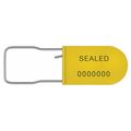 Universeal Padlock Seal 3-1/4" x 3/64", Plastic, Yellow, Pk50 UPAD-S YELLOW