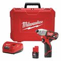 Milwaukee Tool M12 ¼”  Hex Impact Driver Kit 2462-22