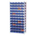 Akro-Mils Steel Wire Bin Shelving, 36 in W x 74 in H x 18 in D, 12 Shelves, Silver/Blue/Orange AWS183636468B