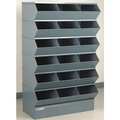 Stackbin Steel Sectional Stacking Bin, 20 1/2 in D x 59 1/4 in H x 37 in W, 7 Shelves, Gray 3-418SSB