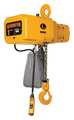 Harrington Electric Chain Hoist, 8,000 lb, 10 ft, Hook Mounted - No Trolley, 230/460, Yellow NER040L-10