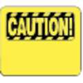 Tensabarrier Acrylic Sign, Yellow, 14 in. L, Caution SG1-35-1114-250-H