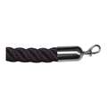 Lawrence Metal Barrier Rope, Nylon, Black, 8 ft. L ROPE-TWST-33-08/0-2-SNAP-1S