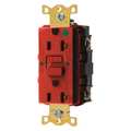 Hubbell GFCI Receptacle, 20A, 125VAC, 5-20R, Red GFR83R