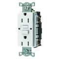 Hubbell GFCI Receptacle, 15A, 125VAC, 5-15R, White GFR15W