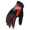 Ironclad Performance Wear Hi-Vis Mechanics Gloves, L, Black/Orange, Spandex, TPR, Reflective Panels EXO-HZIO-04-L