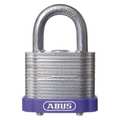 Abus Keyed Padlock, Open, Rectangular Steel Body, Hardened Steel Shackle, 11/16 in W, 6 PK 19334