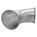 Nordfab Round 90 Degree Elbow, 5 in Duct Dia, Galvanized Steel, 24 GA, 8 13/16 in W, 8-13/16" L, 5 in H 8010000958