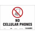 Condor Safety Sign Cell Phone, 7 in H, 10 in W, Vinyl, Vertical Rectangle, English, 451N78 451N78