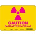 Condor Radiation Safety Sign, 7 in H, 10 in W, Polyethylene, Vertical Rectangle, 451Z70 451Z70