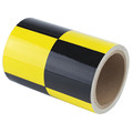 Zoro Select Warning Tape, Checkered, Black/Yellow, 6" W 8NEP4