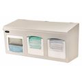 Bowman Dispensers Face Mask Dispenser, 3 Compartments, Beige FM001-0212