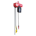 Dayton Electric Chain Hoist, 1,000 lb, 10 ft, Hook Mounted - No Trolley, 115/230V, Red 452R39