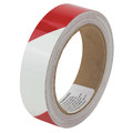 Zoro Select Marking Tape, Striped, Ivory Green/Red, 1"W 36UV65