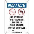 Condor No Concealed Weapons Sign, 7 in H, 5 in W, Polyethylene, Vertical Rectangle, English, 453U18 453U18