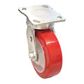 Zoro Select Plate Caster, 770 lb. Load, Red Weel P25S-URPW060K-14