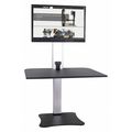 Victor Technology Electric Single Monitor Standing Desk, 23 in D, 28 in W, Yes H, Black, Aluminum DC400