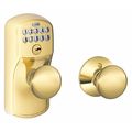 Schlage Residential Knob Lockset, Brass, Passage Function, Gr 2 FE575 PLY505PLY