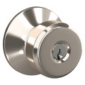 Schlage Residential Knob Lockset, Bright Nickel, Entrance, Gr 2 F51A BWE 618