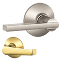 Schlage Residential Lever Lockset, Bright Brass/Satin Nickel F10 LAT 619 ELA 605