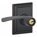 Schlage Residential Lever Lockset, Antique Bronze, Entrance F51A MER 716 ADD