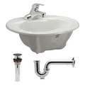 Zurn Vitreous China Lavatory Sink With Faucet, Drop In, Bowl Size 8-7/8" Z5114.119.1.07.00.0